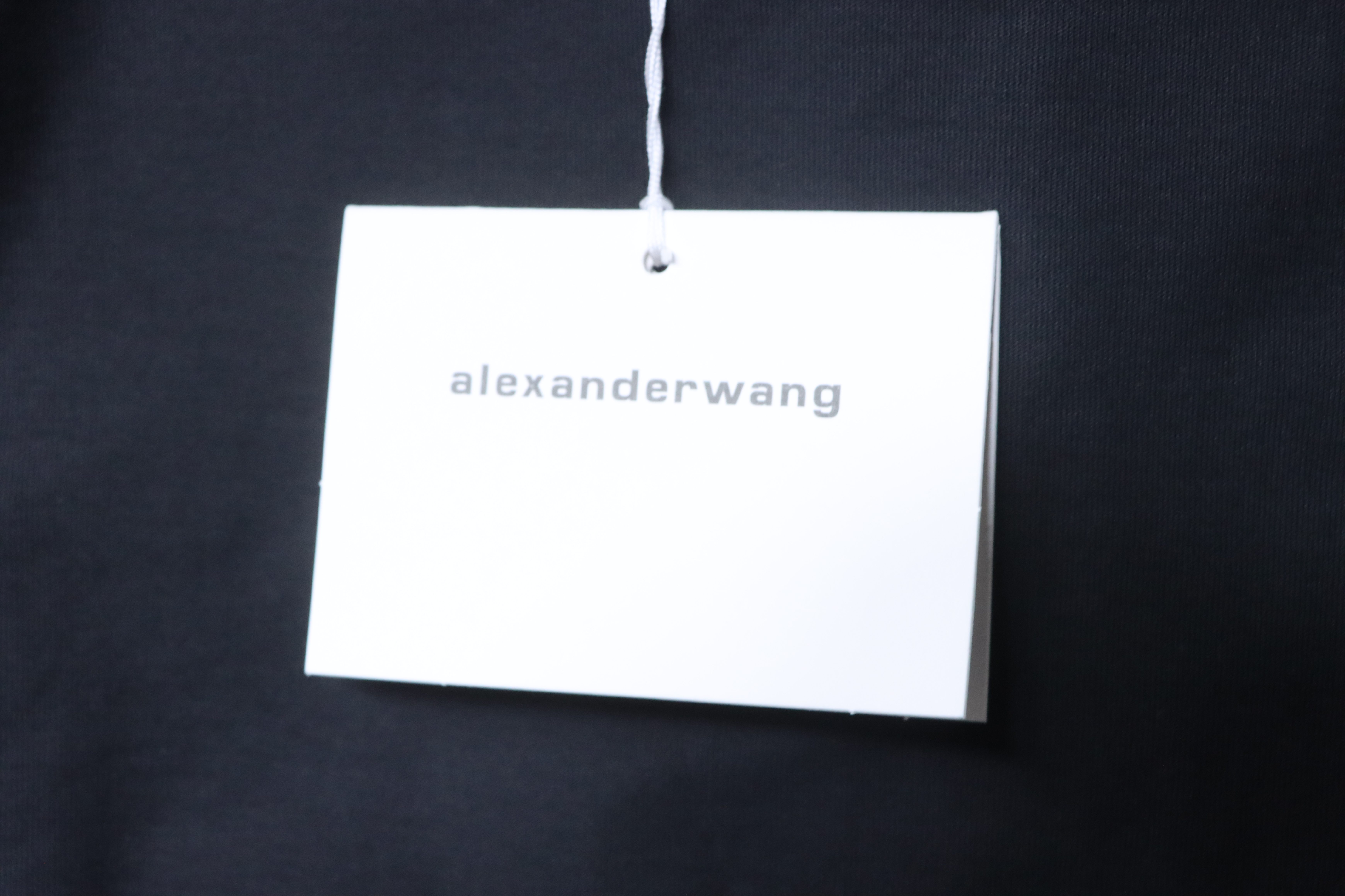 Alexander Wang 26SS Crystal Letter Black Short Sleeve T-Shirt