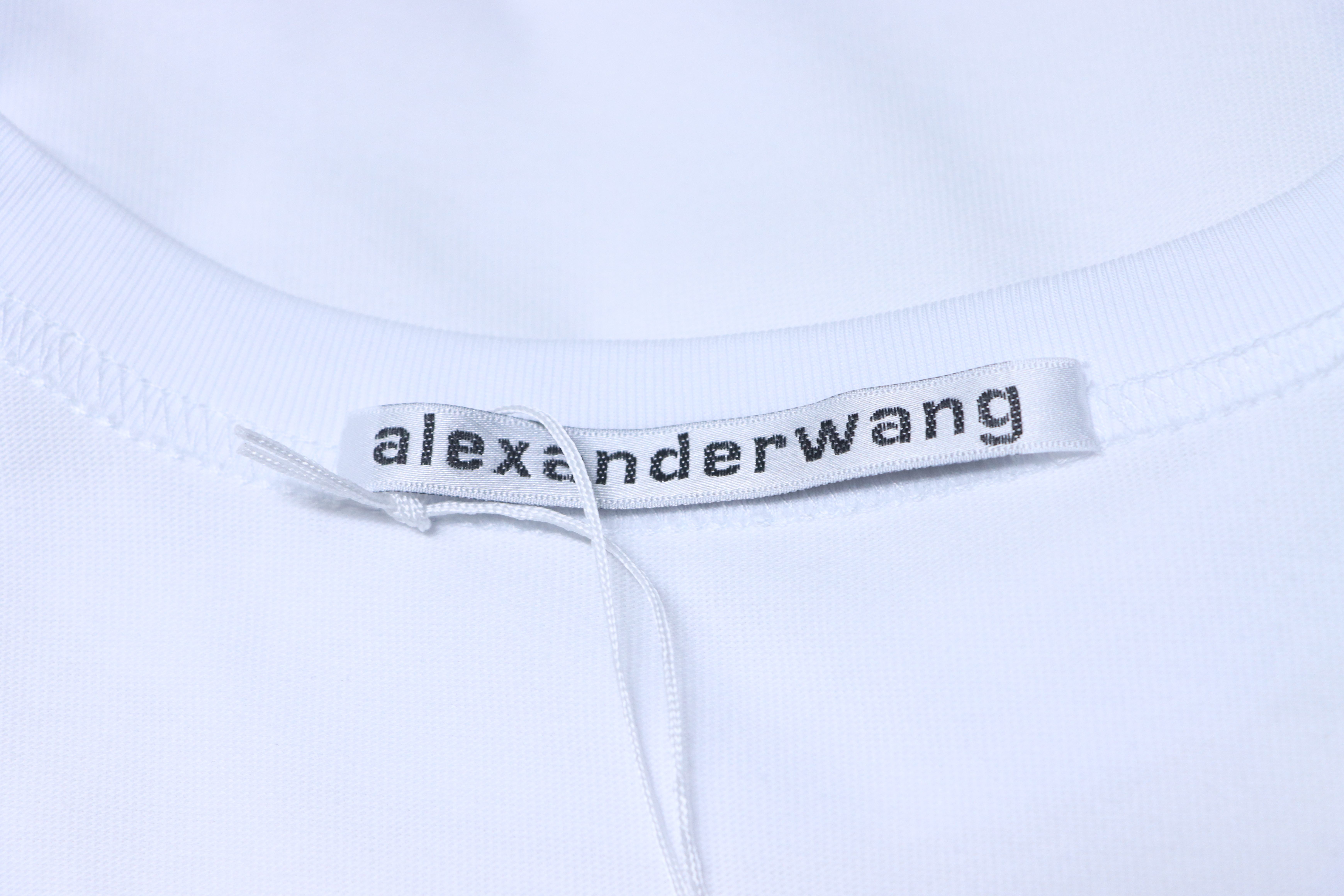 Alexander Wang 26SS Crystal Letter White Short Sleeve T-Shirt