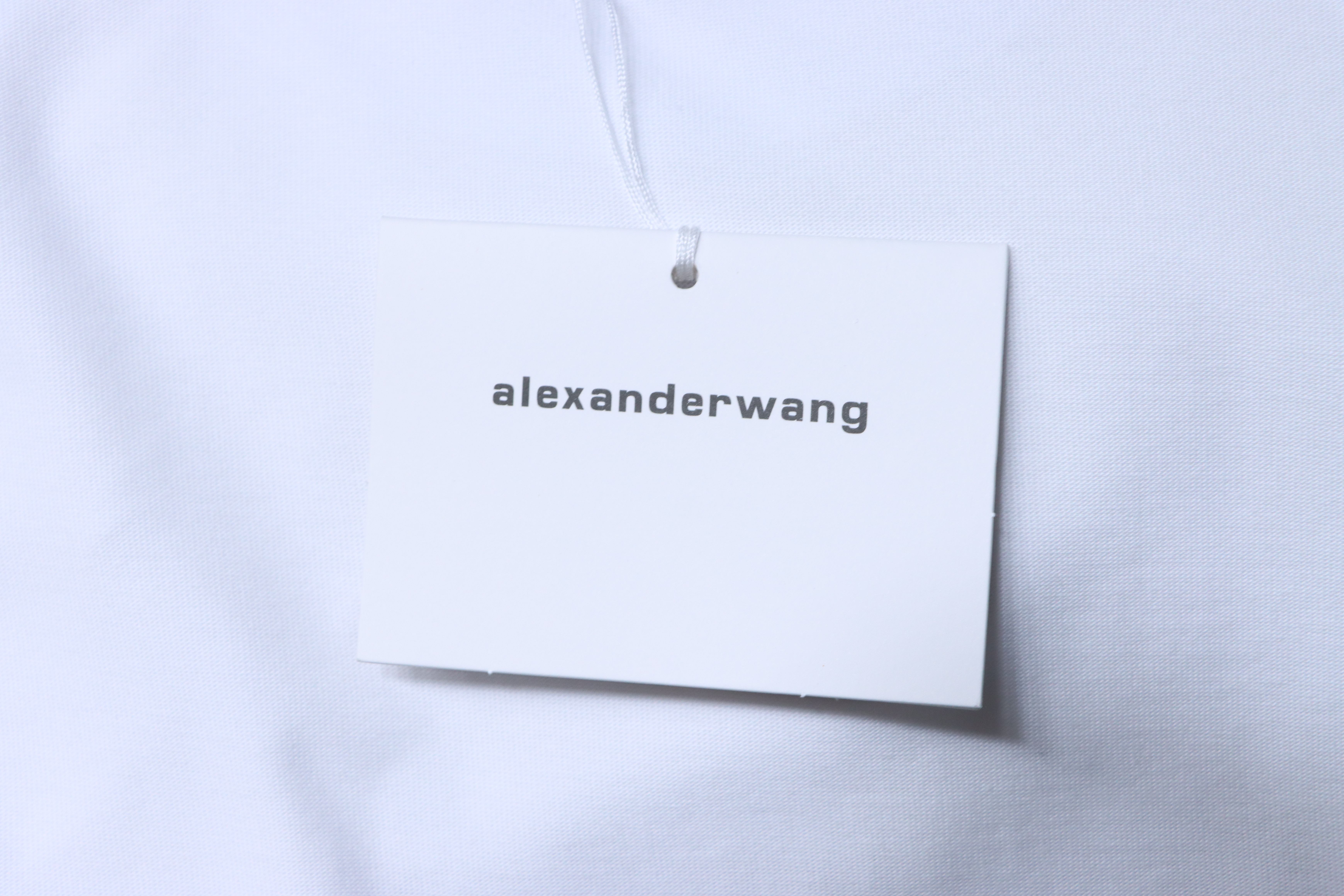 Alexander Wang 26SS Crystal Letter White Short Sleeve T-Shirt