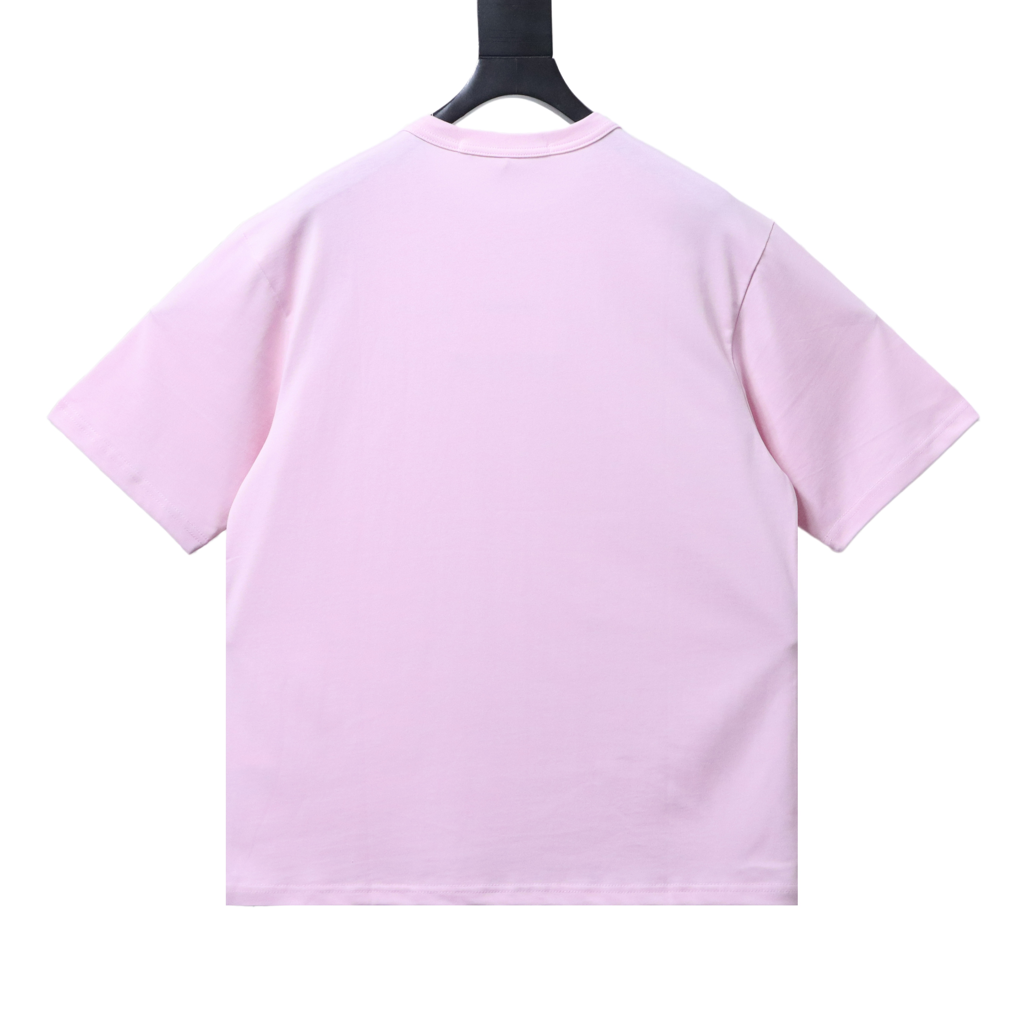 Alexander Wang 26SS Crystal Letter Pink Short Sleeve T-Shirt