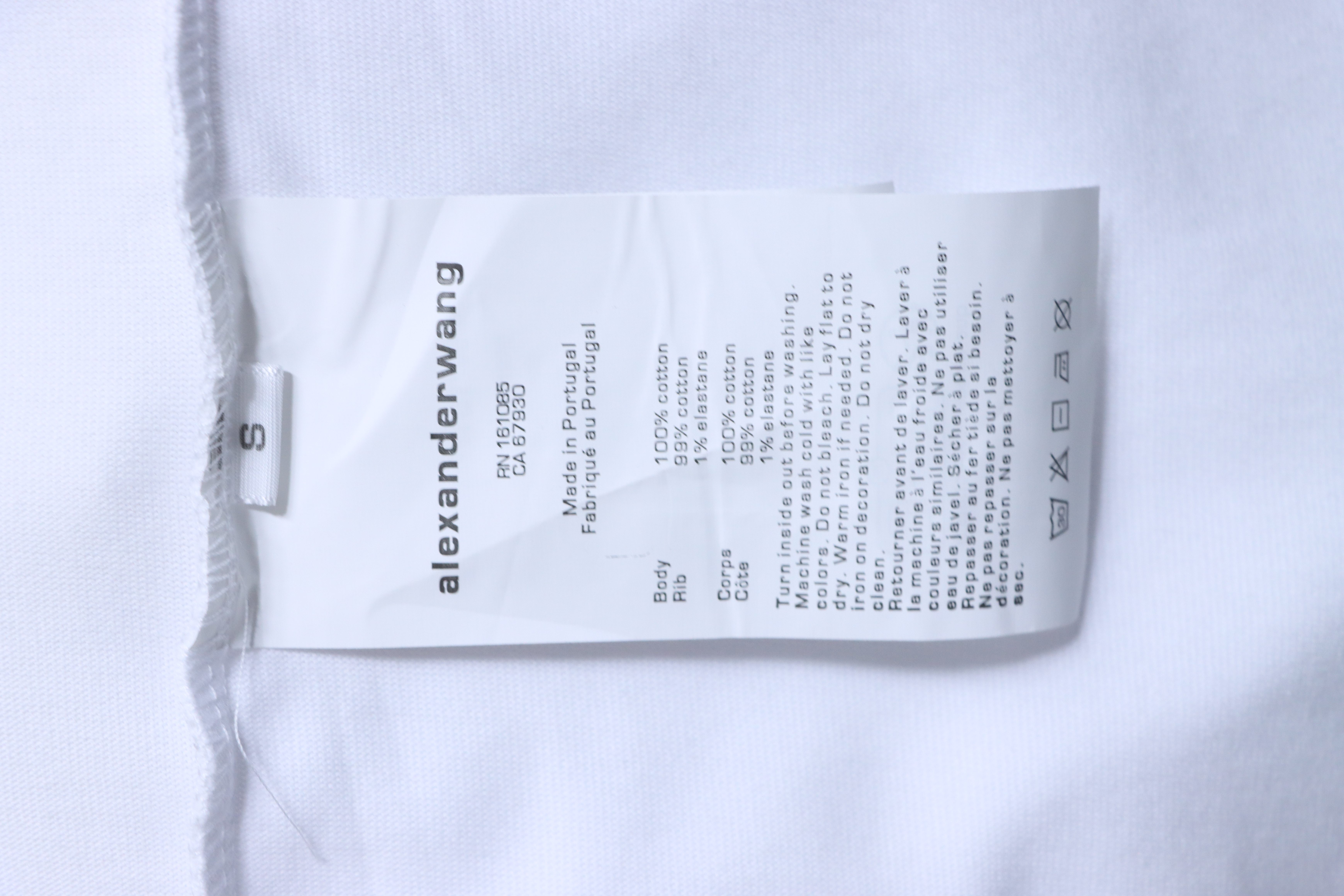 Alexander Wang 26SS Foam White Letter Short Sleeve