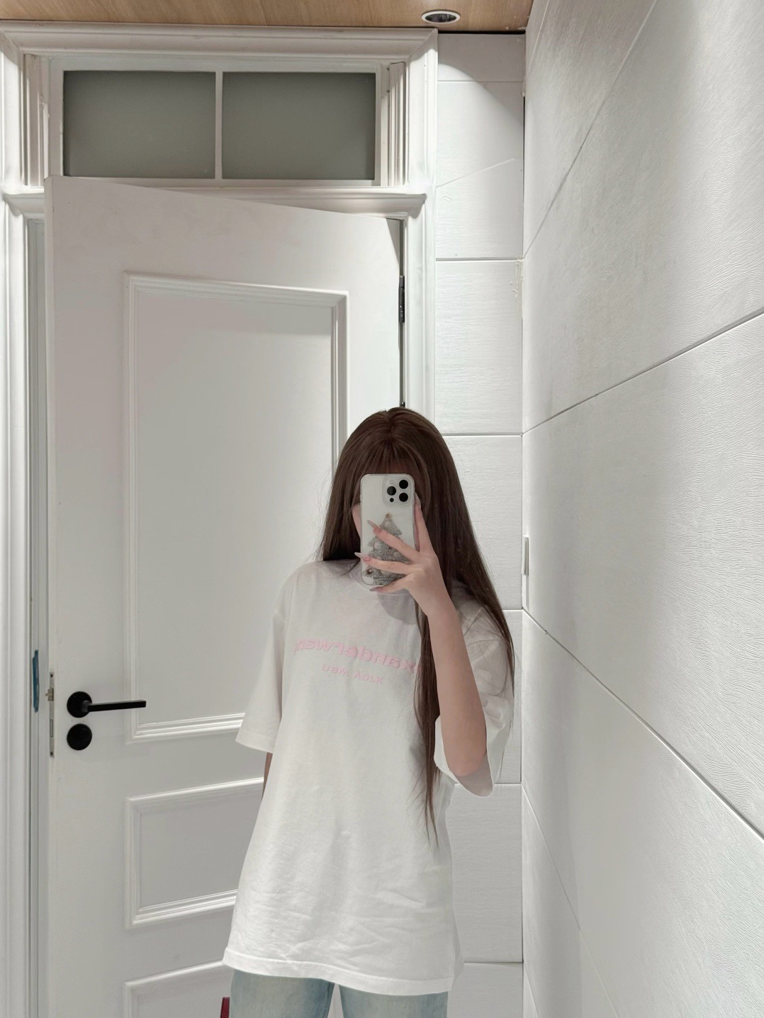 Alexander Wang 26SS Foam White Letter Short Sleeve