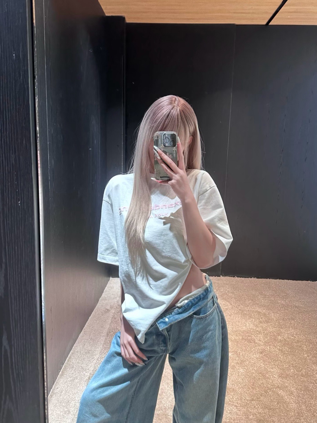 Alexander Wang 26SS Foam White Letter Short Sleeve