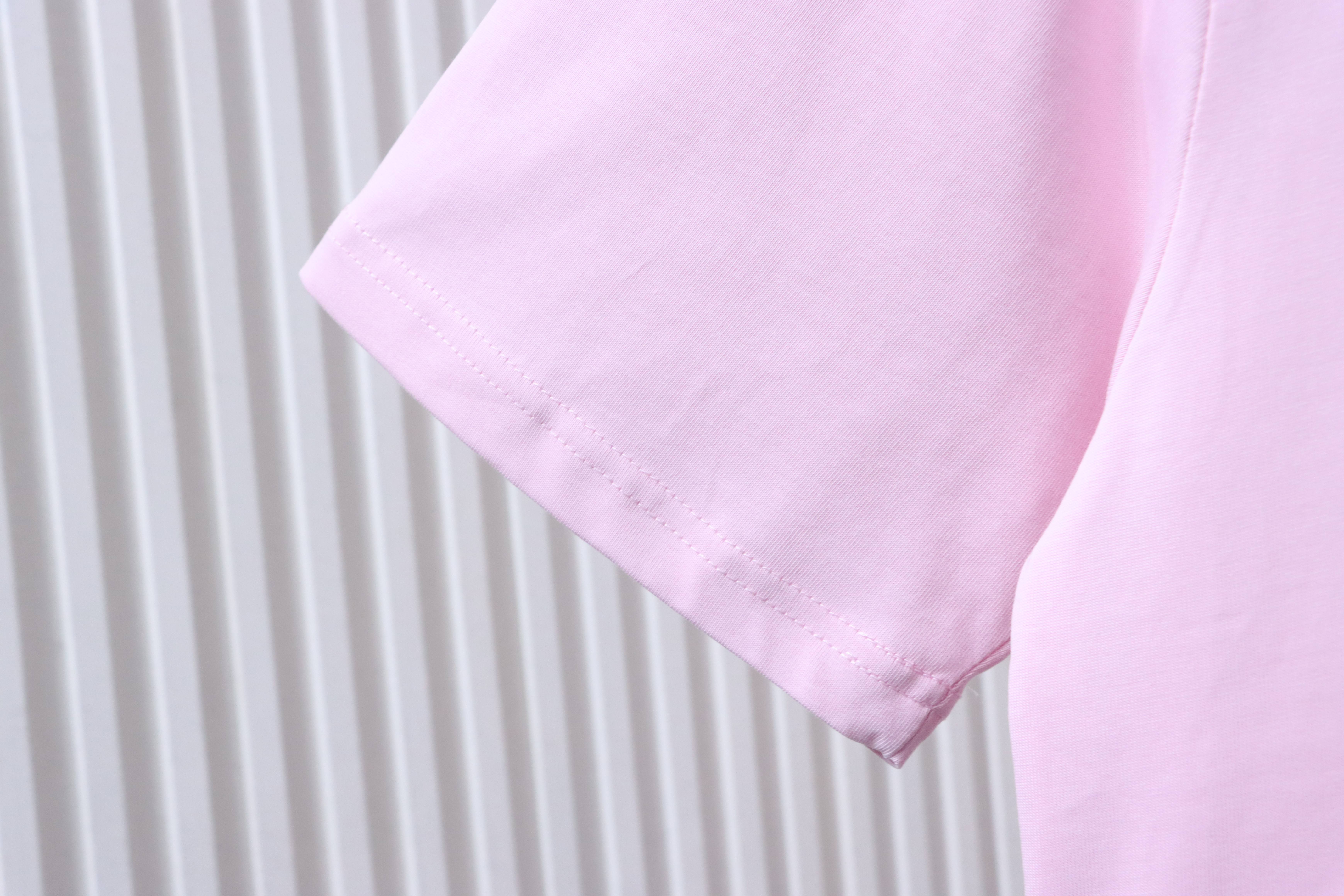Alexander Wang 26SS Foam Letter Pink Short Sleeve T-Shirt