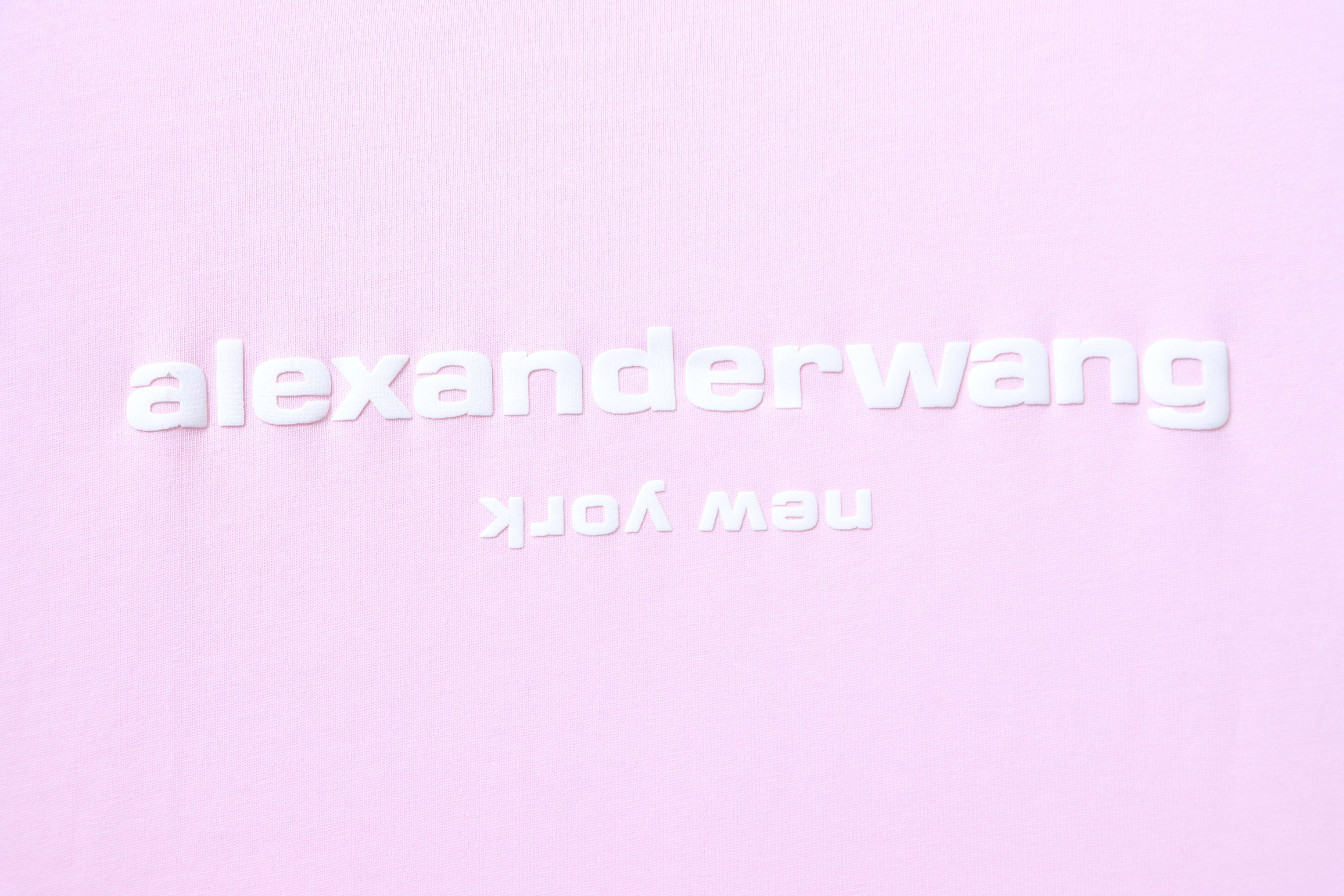 Alexander Wang 26SS Foam Letter Pink Short Sleeve T-Shirt