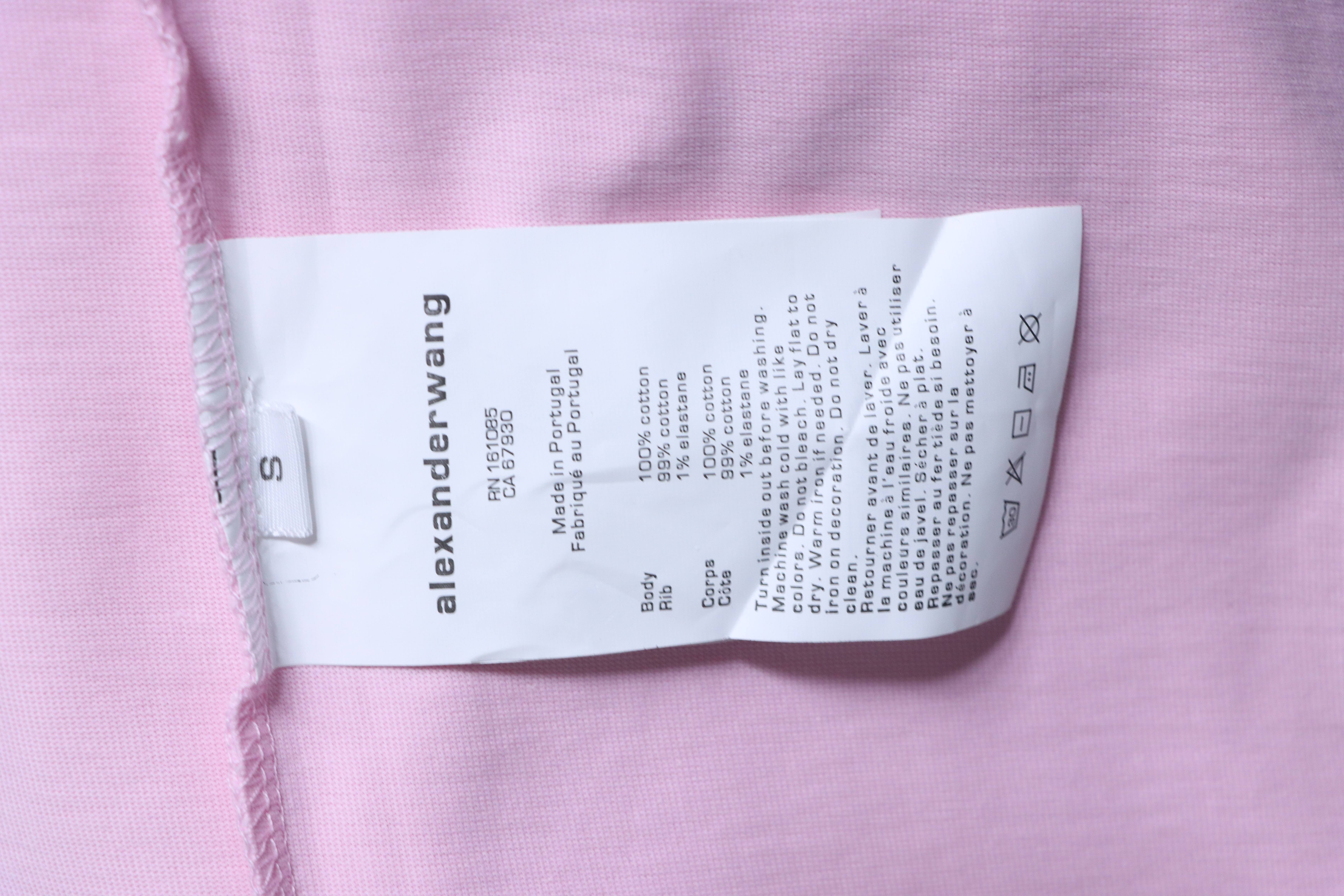 Alexander Wang 26SS Foam Letter Pink Short Sleeve T-Shirt