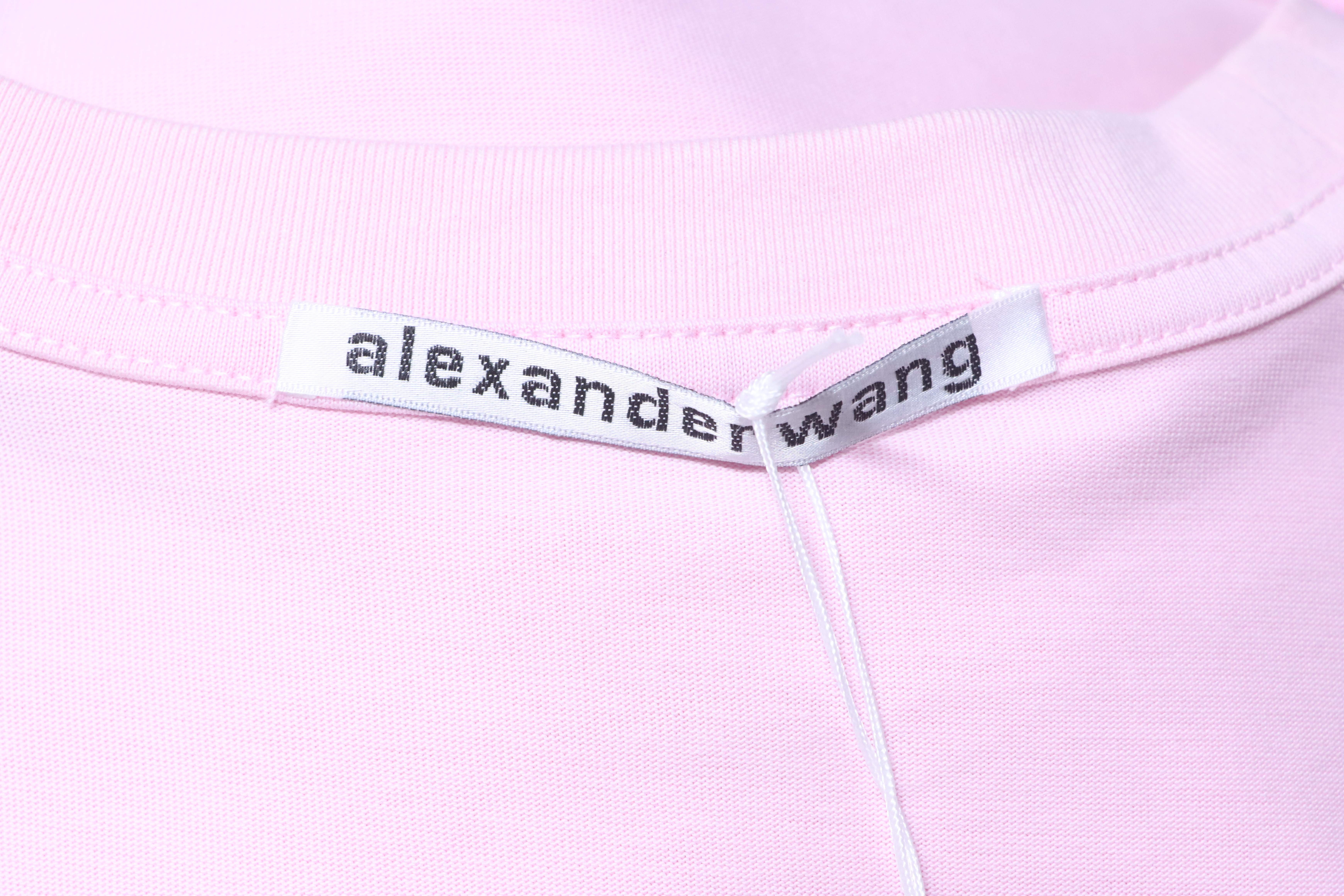 Alexander Wang 26SS Foam Letter Pink Short Sleeve T-Shirt