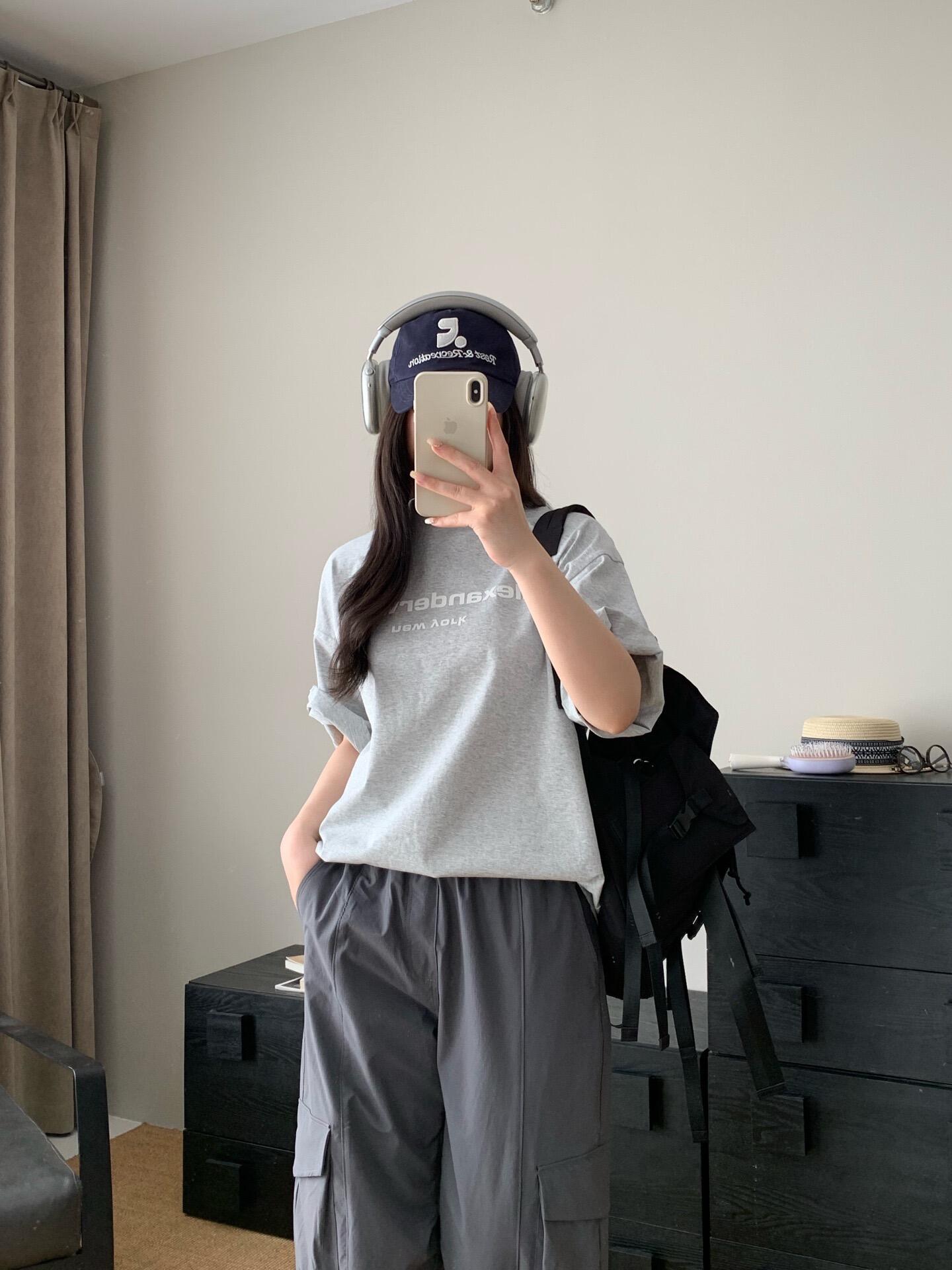Alexander Wang 26SS Foam Letter White Short Sleeve T-Shirt