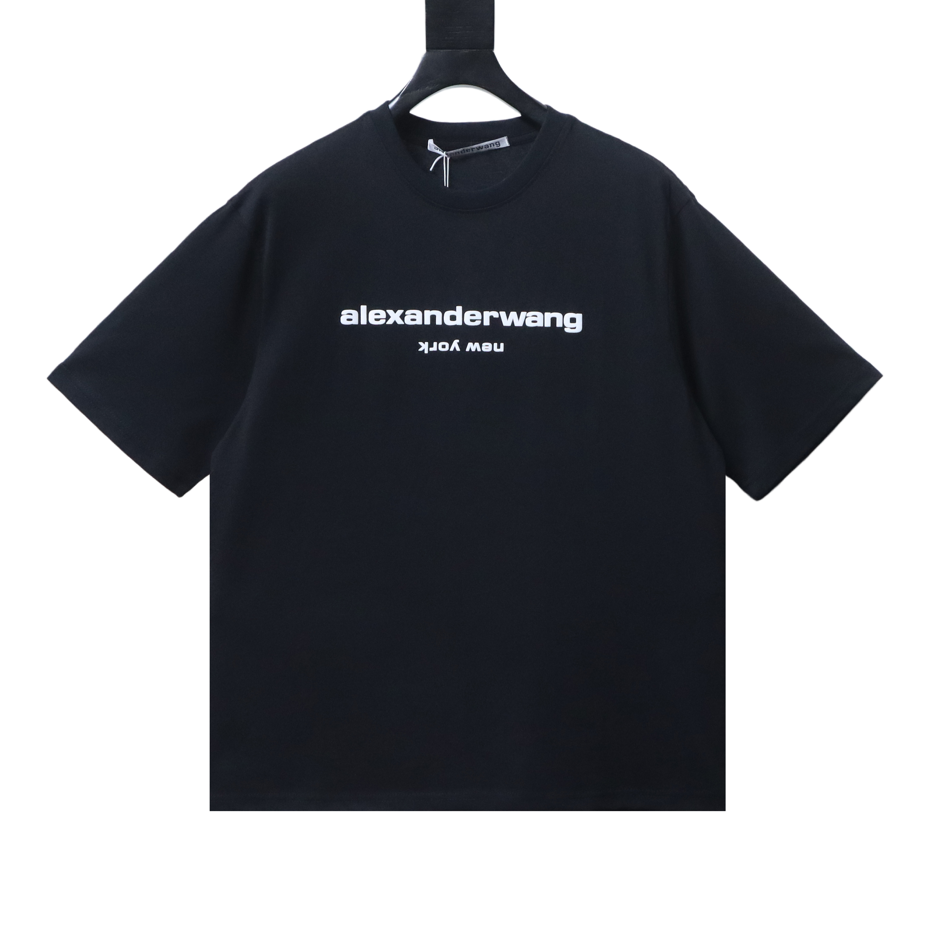 Alexander Wang 26SS Foam Letter Black Short Sleeve T-Shirt