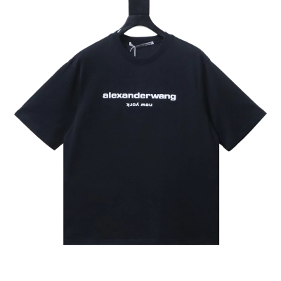 Alexander Wang 26SS Foam Letter Black Short Sleeve T-Shirt 01