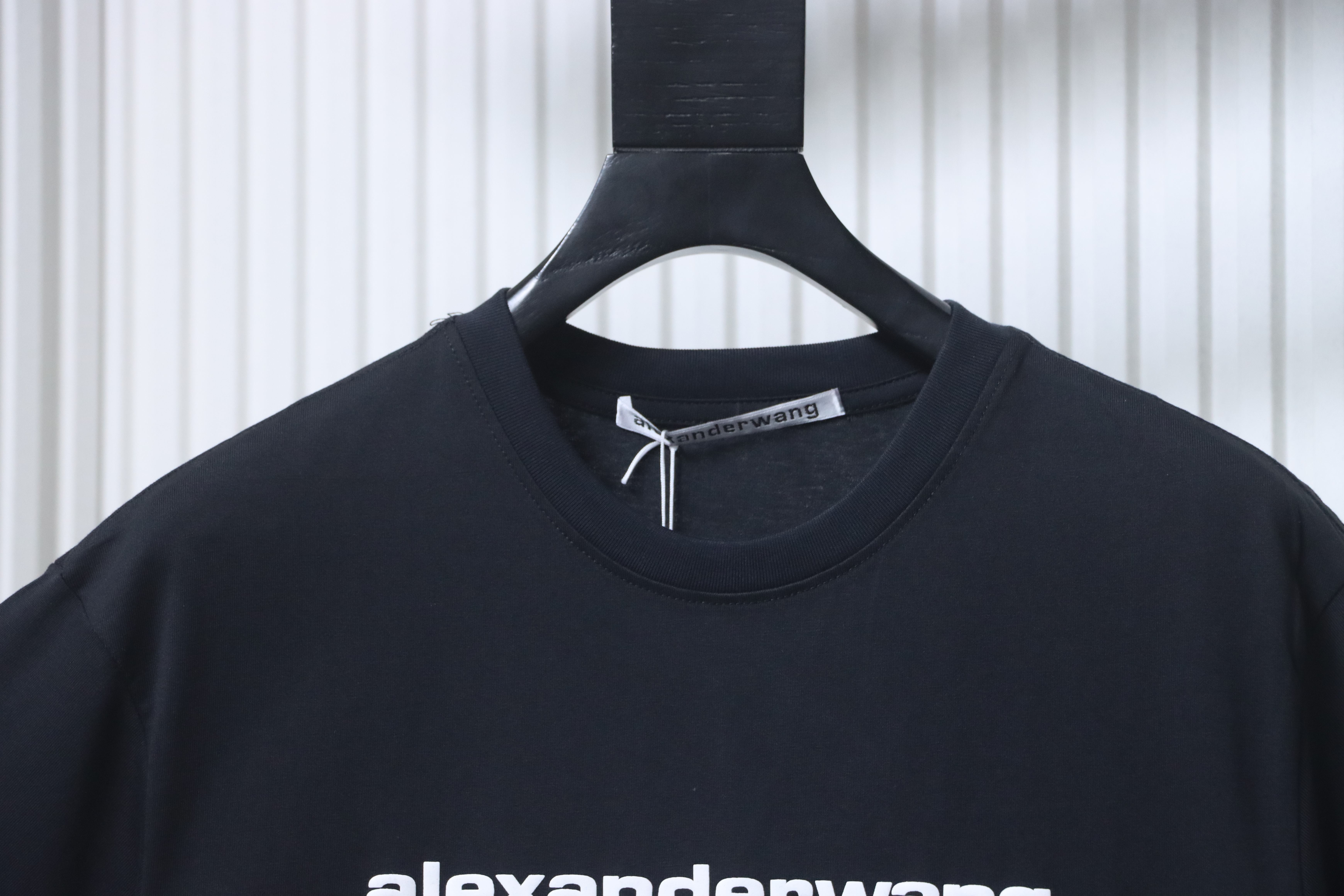 Alexander Wang 26SS Foam Letter Black Short Sleeve T-Shirt