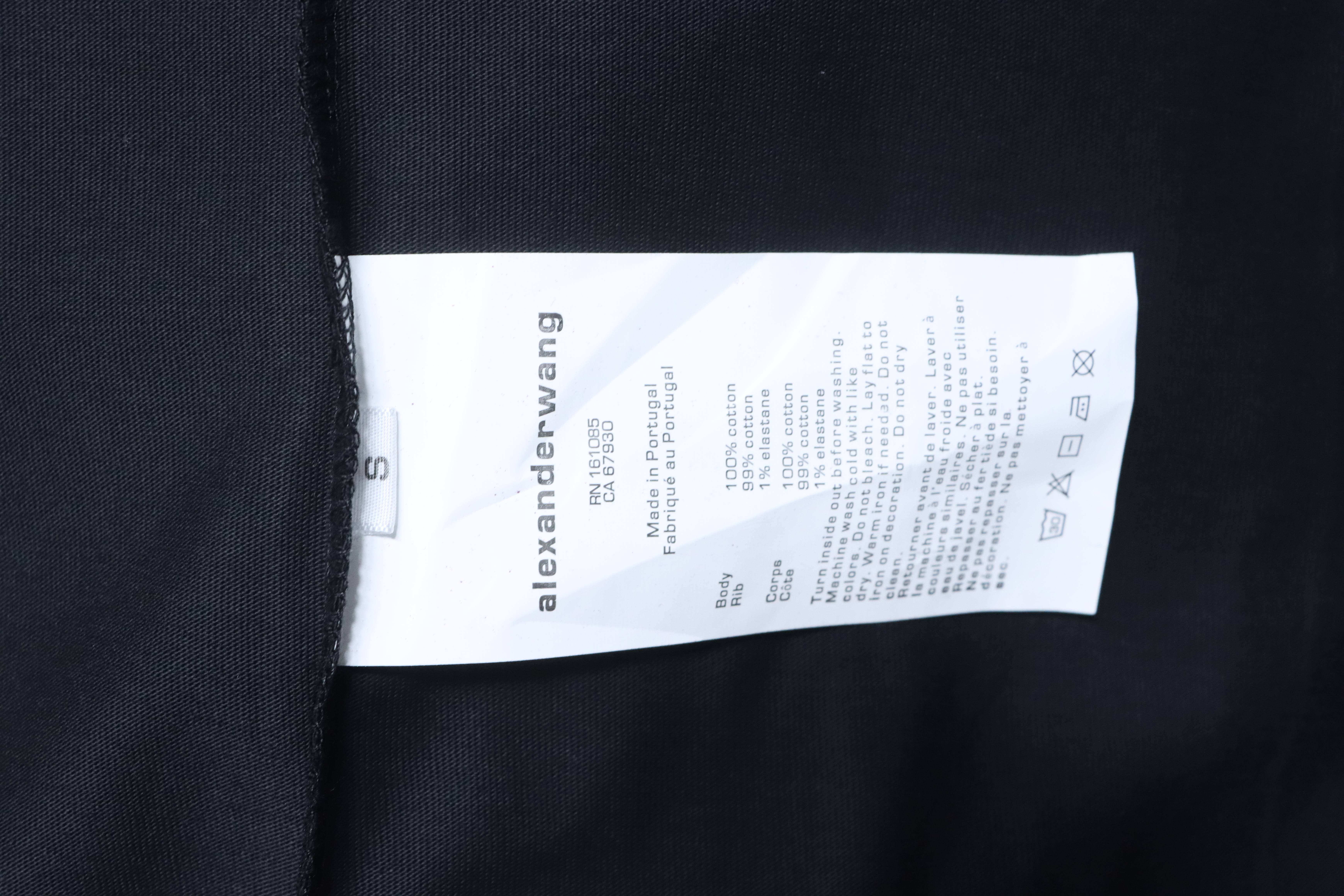 Alexander Wang 26SS Foam Letter Black Short Sleeve T-Shirt