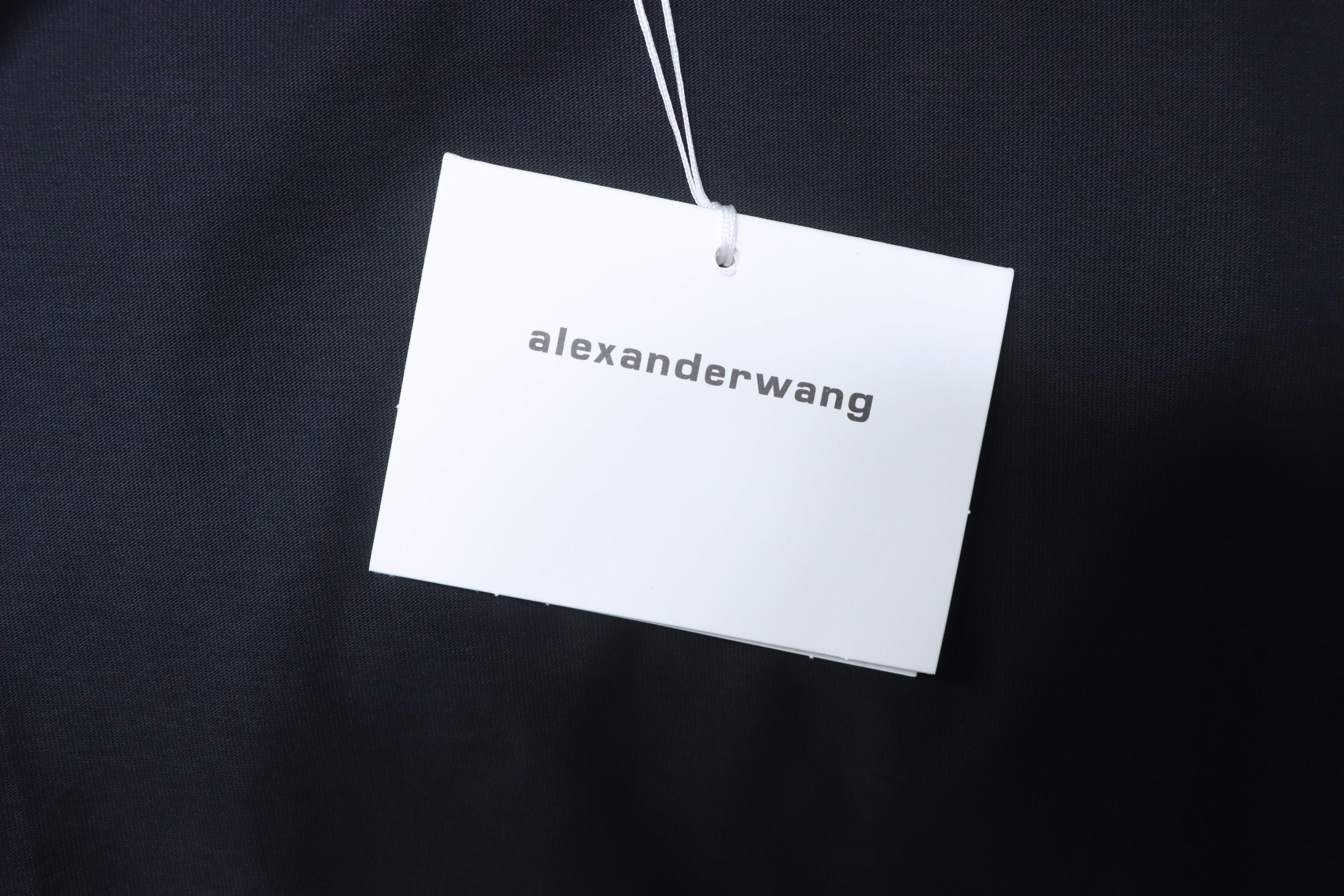 Alexander Wang 26SS Foam Letter Black Short Sleeve T-Shirt