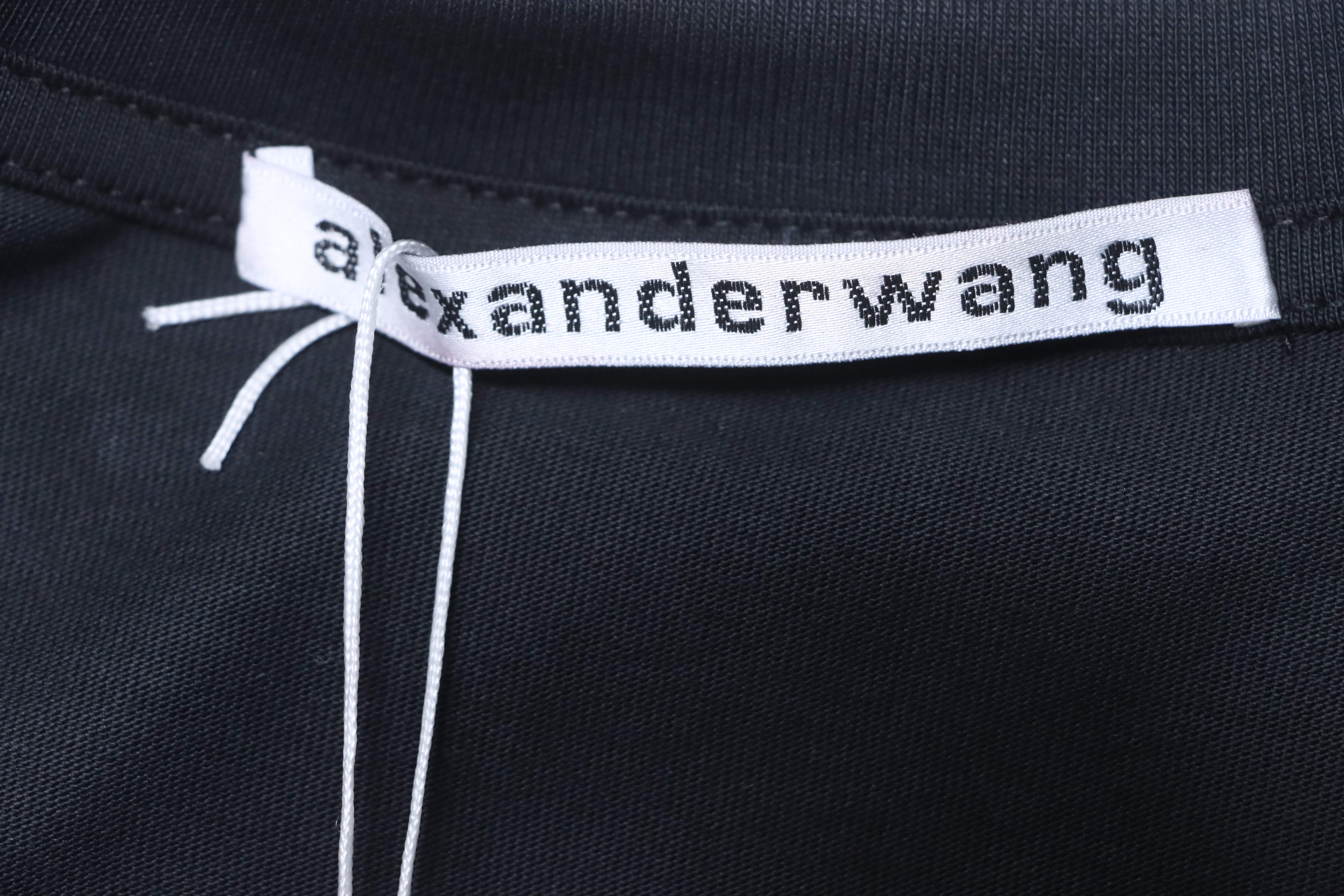Alexander Wang 26SS Foam Letter Black Short Sleeve T-Shirt