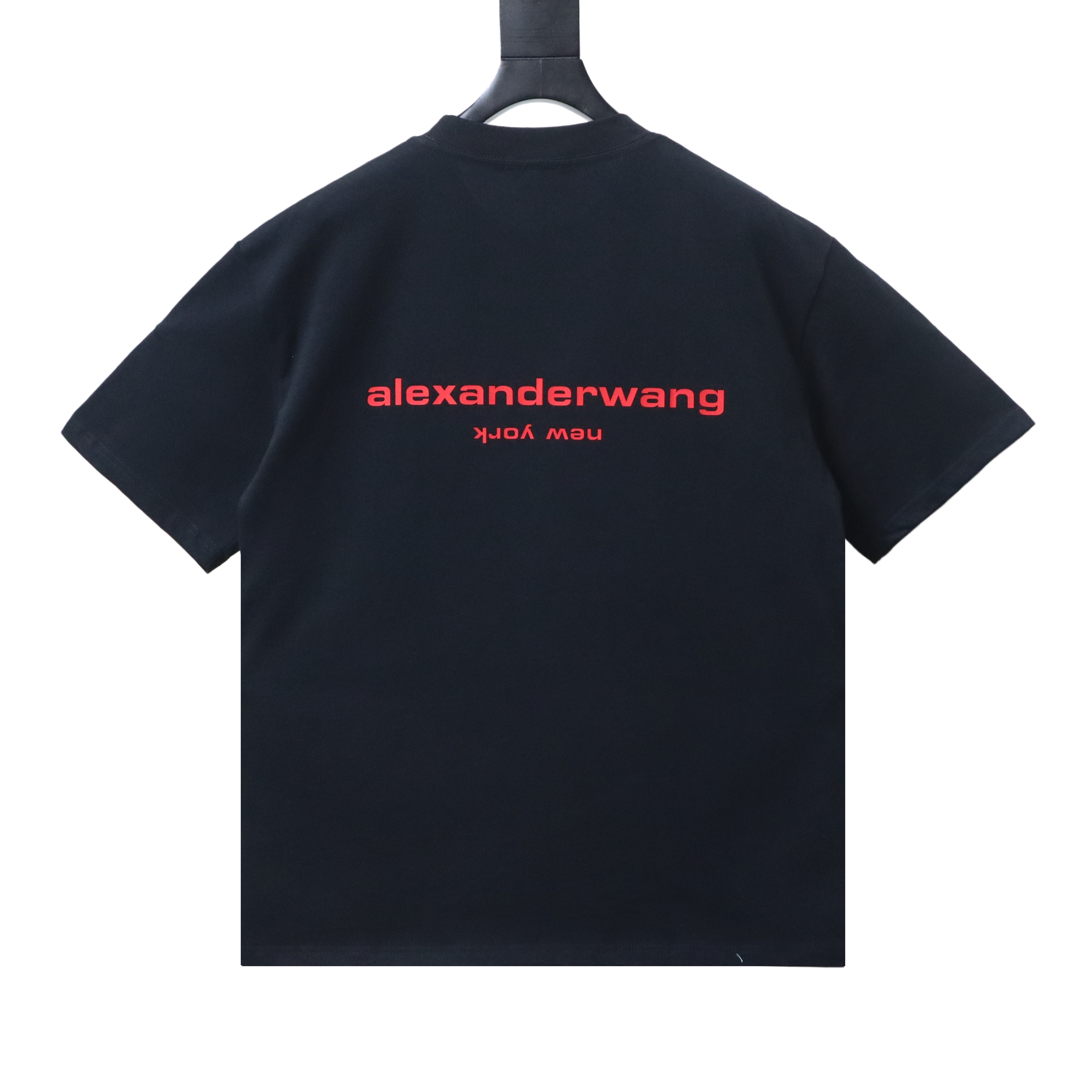 Alexander Wang 26SS Red Letter Black Short Sleeve T-Shirt