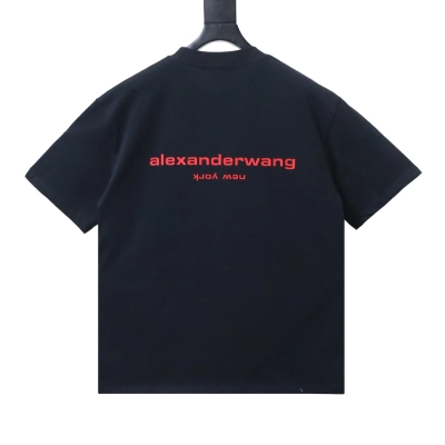 Alexander Wang 26SS Red Letter Black Short Sleeve T-Shirt 02