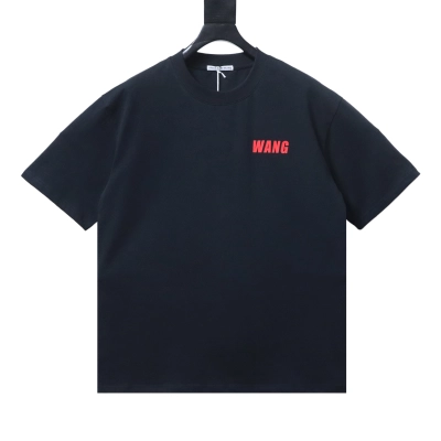 Alexander Wang 26SS Red Letter Black Short Sleeve T-Shirt 01