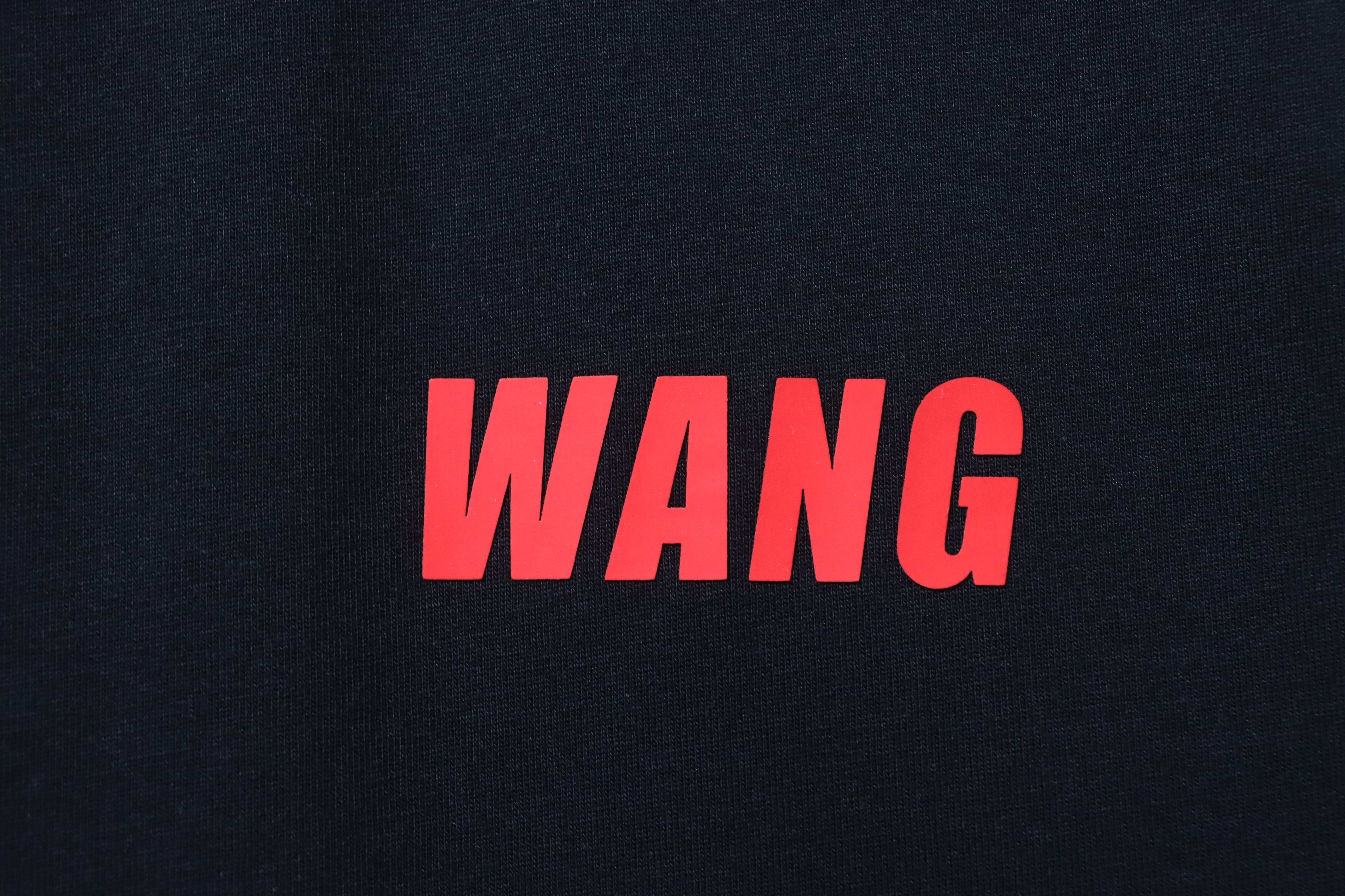 Alexander Wang 26SS Red Letter Black Short Sleeve T-Shirt
