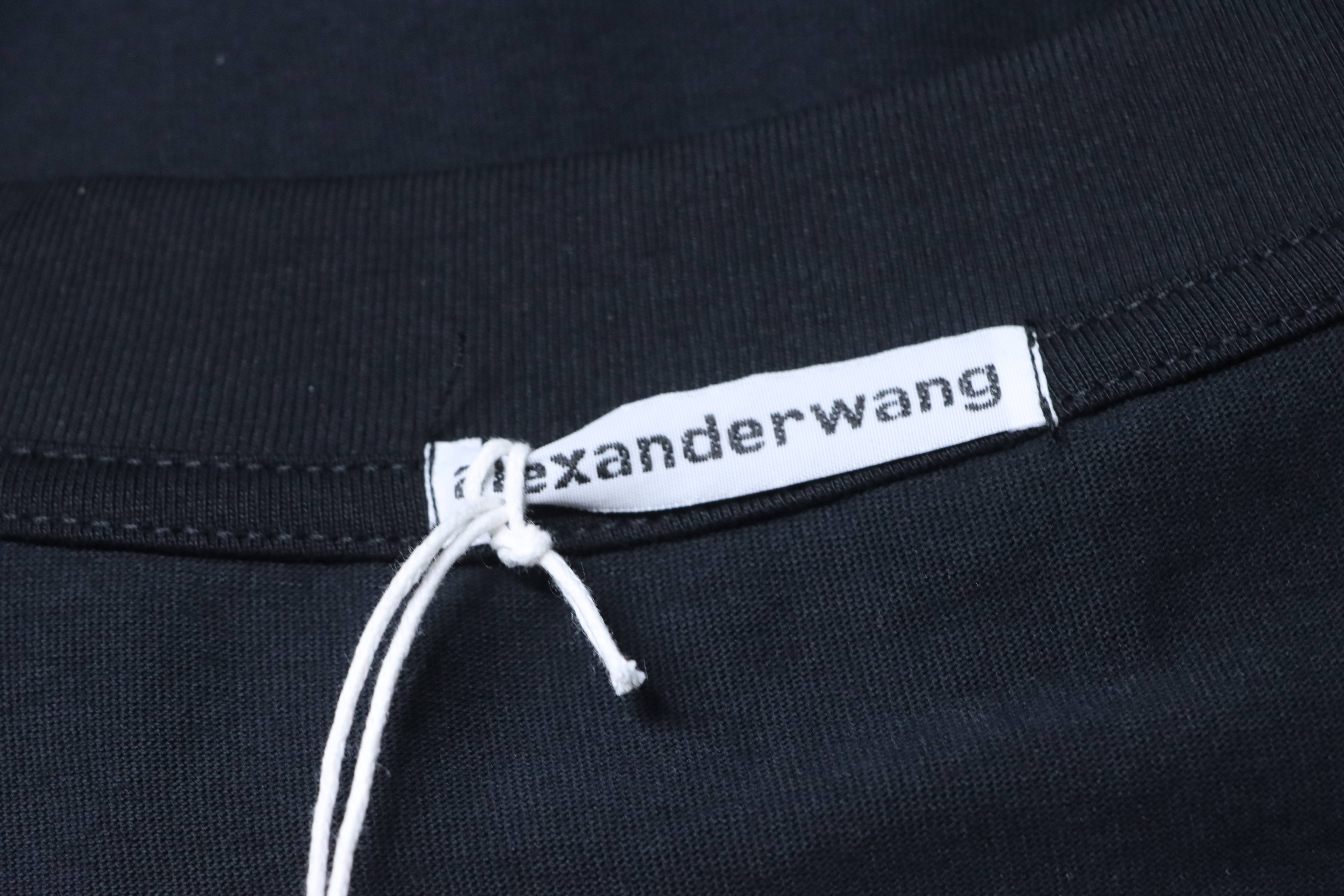 Alexander Wang 26SS Red Letter Black Short Sleeve T-Shirt