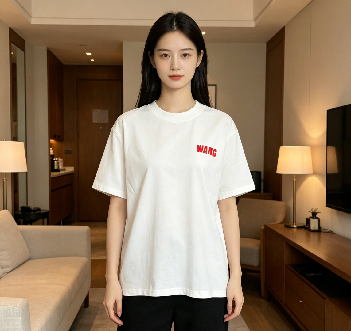 Alexander Wang 26SS Red Letter Short Sleeve T-Shirt