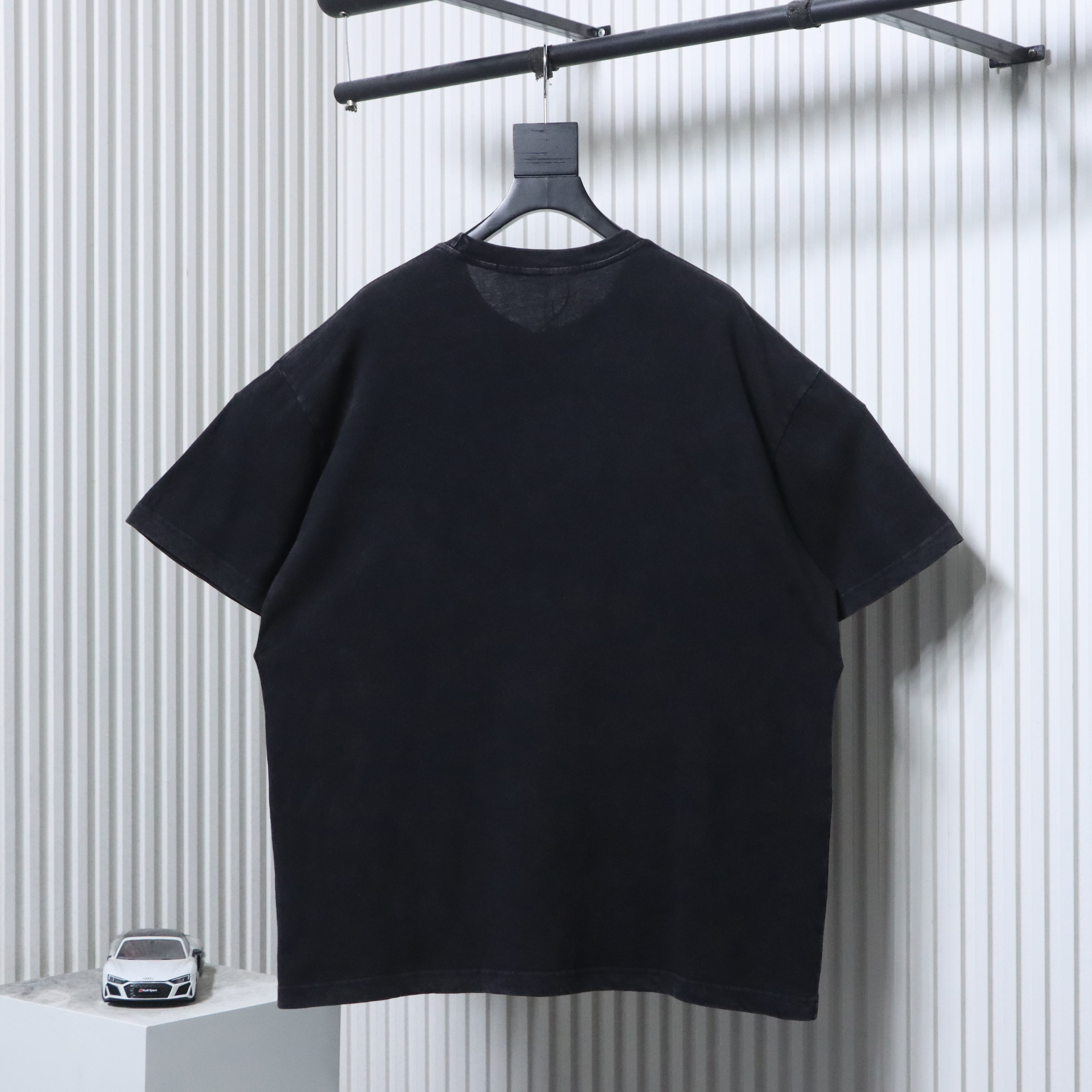Alexander Wang AW Logo Crystal Letter Human Head Graphic Print Short Sleeve T-Shirt