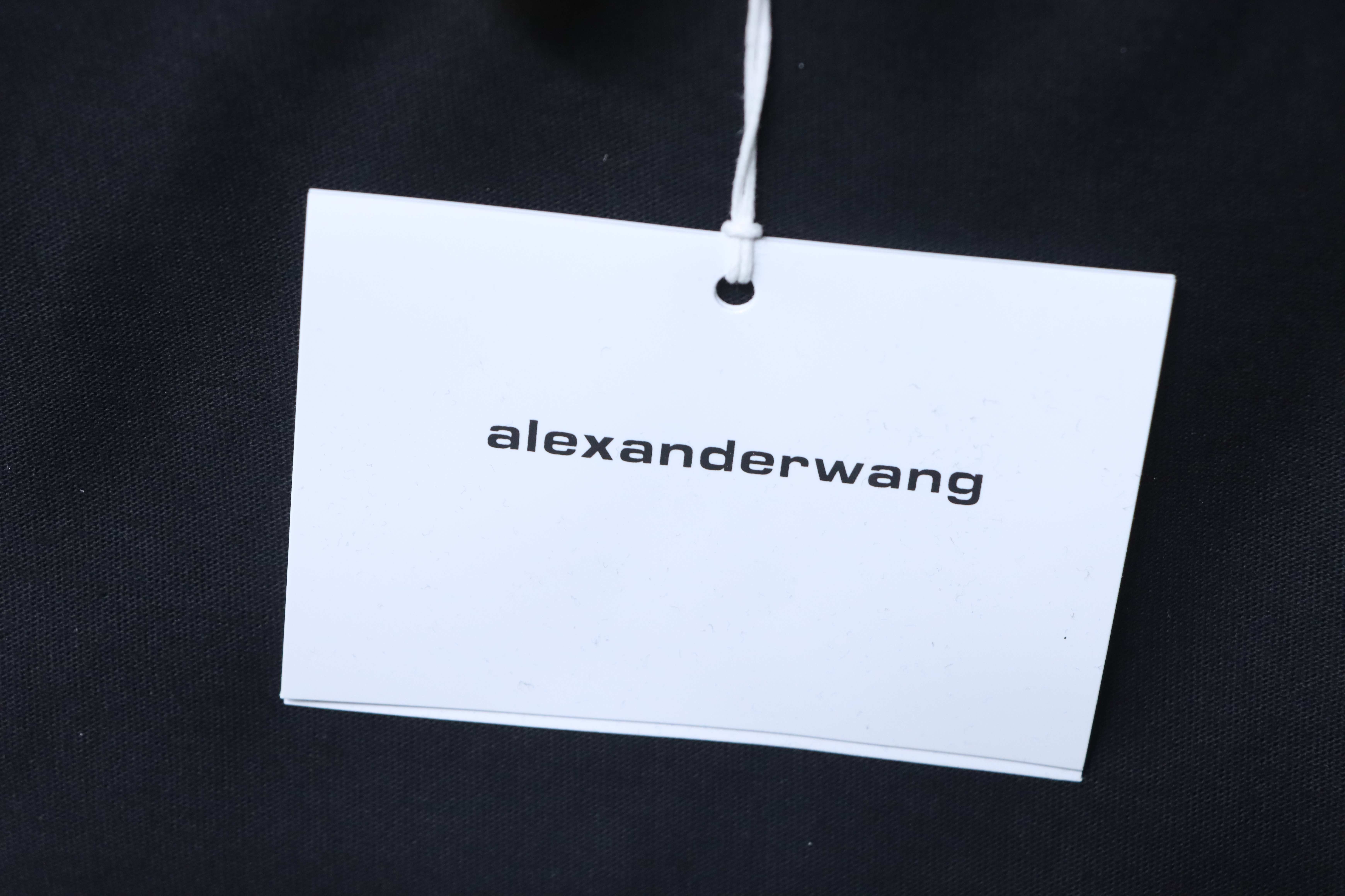Alexander Wang AW Logo Crystal Letter Human Head Graphic Print Short Sleeve T-Shirt