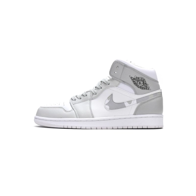 Dior x Air Jordan 1 Mid Grey Camo DC9035-100 01