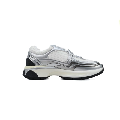 Chanel Fabric Laminated Low Top Sneakers Silver Black G39794 Y56368 K5451 02