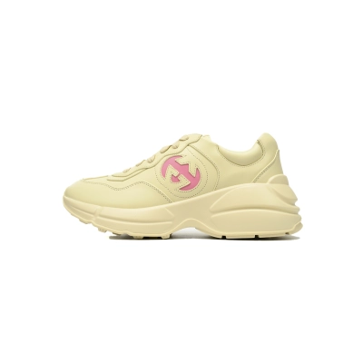 Batman Pink Gucci Rhyton Leather Round Toe Lace-up Sneaker 01