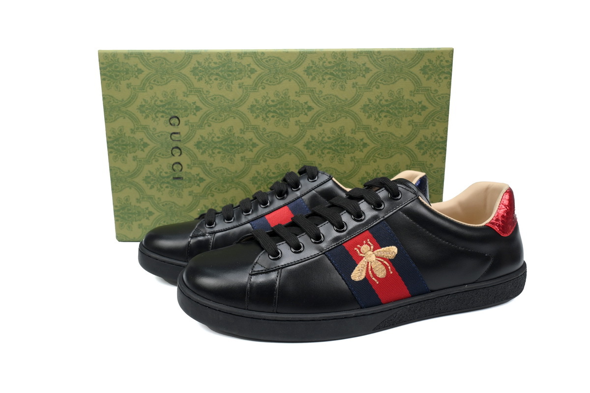 Black Bee GUCCI ACE E Bee Embroidery Fashion Sneaker