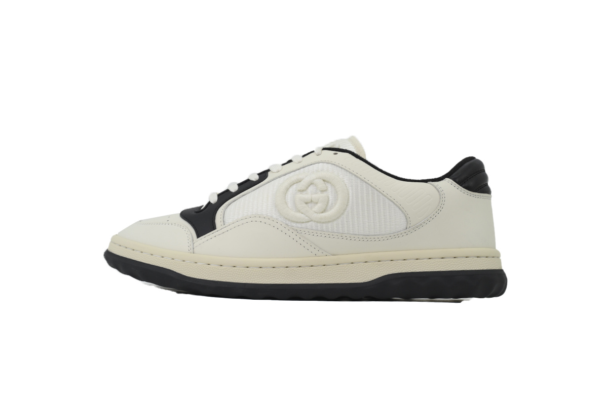Black White Gucci MAC 80 Low-top Lace-up Fashion Sneakers