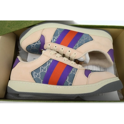 Denim Purple Gucci Screener Low-top Lace-up Fashion Sneakers Gucci Cowboy Purple 02