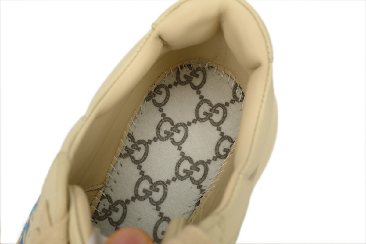 Disney x Gucci Rhyton Leather Donald Duck Print Round Toe Lace-up Sneaker
