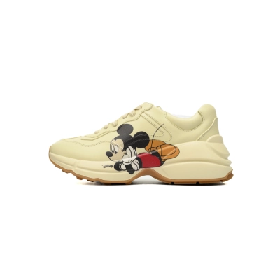 Disney x Gucci Rhyton Mickey Print Round Toe Lace-up Sneaker 01
