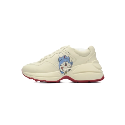 Doraemon Gucci Rhyton Synthetic Leather Crossover Round Toe Lace-up Sneaker 01
