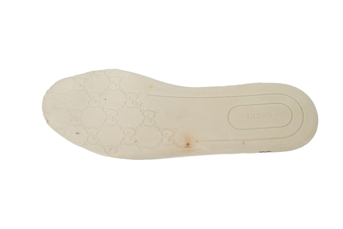 Double G Glitter Print Gucci Rhyton Leather Round Toe Lace-up Sneaker