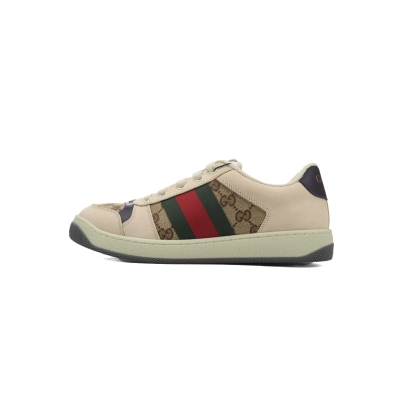 Ebony Brown Gucci Screener Low-top Lace-up Fashion Sneakers Gucci Brown 01