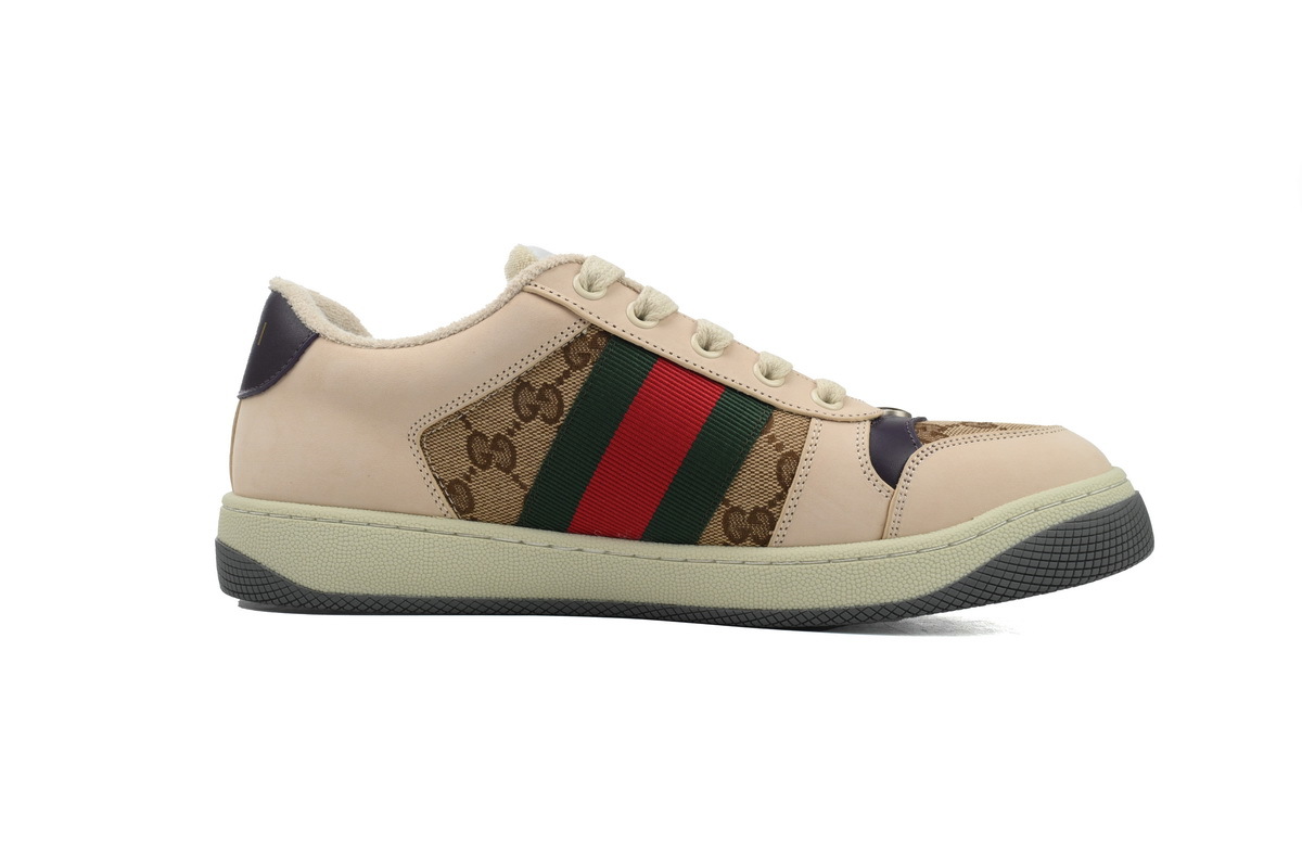 Ebony Brown Gucci Screener Low-top Lace-up Fashion Sneakers Gucci Brown