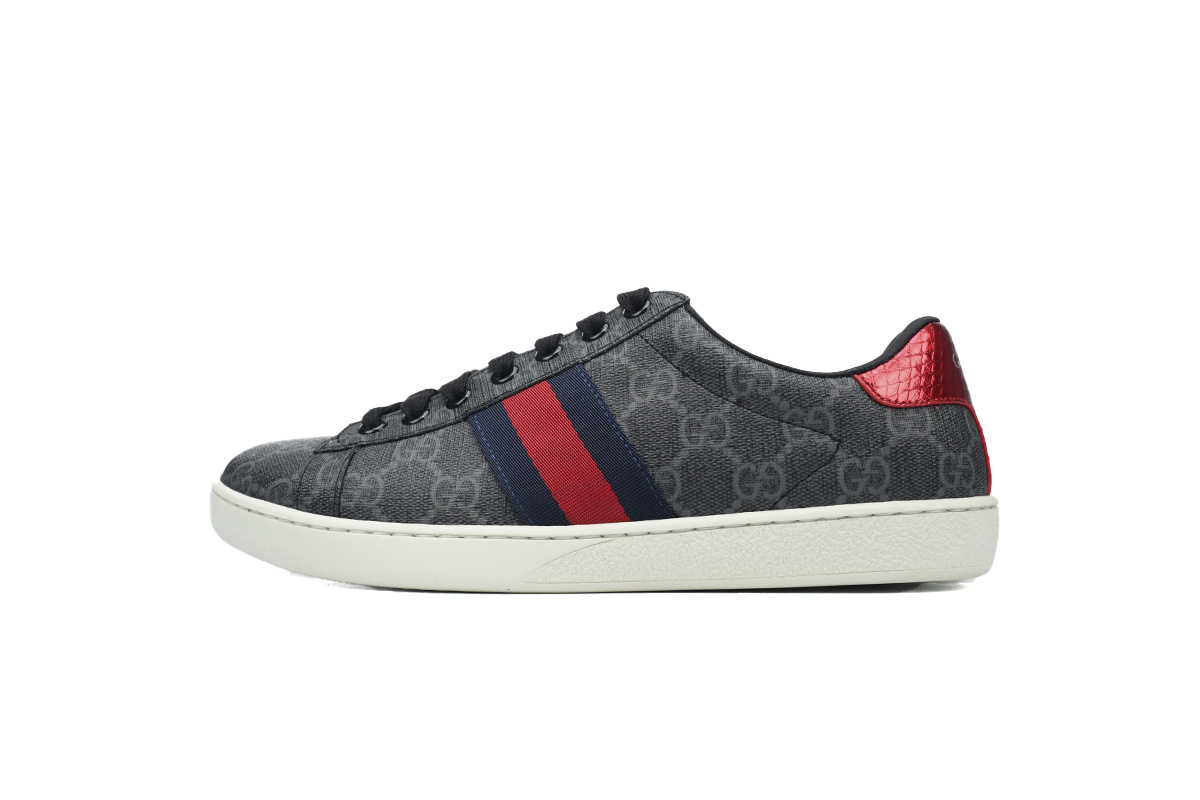 GG Canvas Black GUCCI ACE E GG Supreme Casual Fashion Sneaker