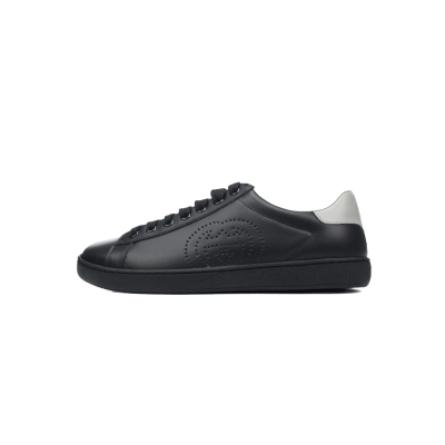 Grey Black Perforated GUCCI ACE E Interlocking G Casual Fashion Sneaker 01
