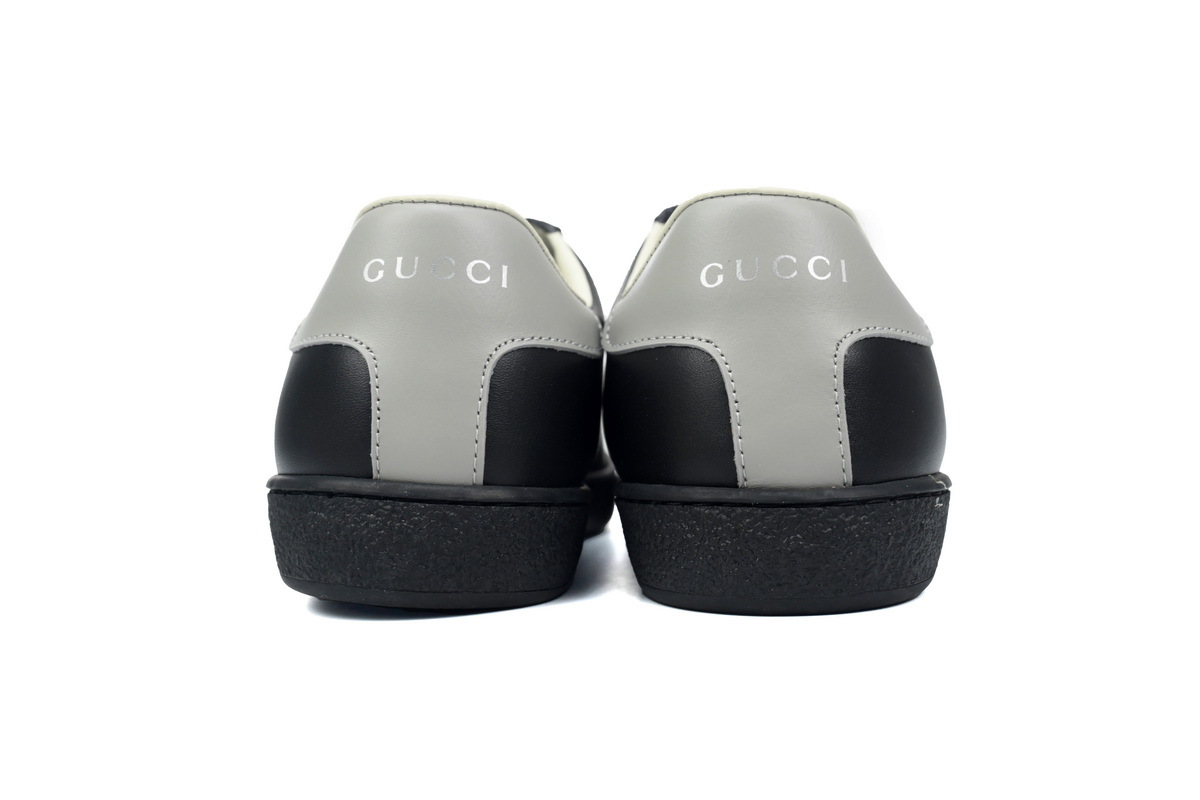 Grey Black Perforated GUCCI ACE E Interlocking G Casual Fashion Sneaker