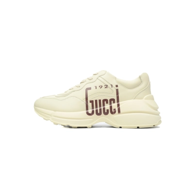 Gucci 1921 Print Rhyton Leather Round Toe Lace-up Sneaker 01