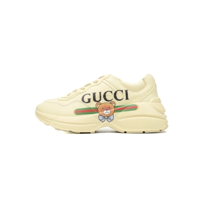 Kai x Gucci Rhyton Bear Print Round Toe Lace-up Sneaker 01