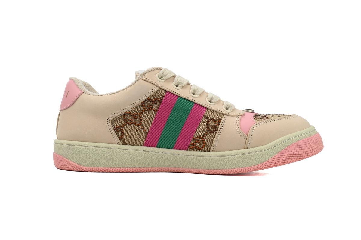 Light Pink Gucci Screener Low-top Lace-up Fashion Sneakers