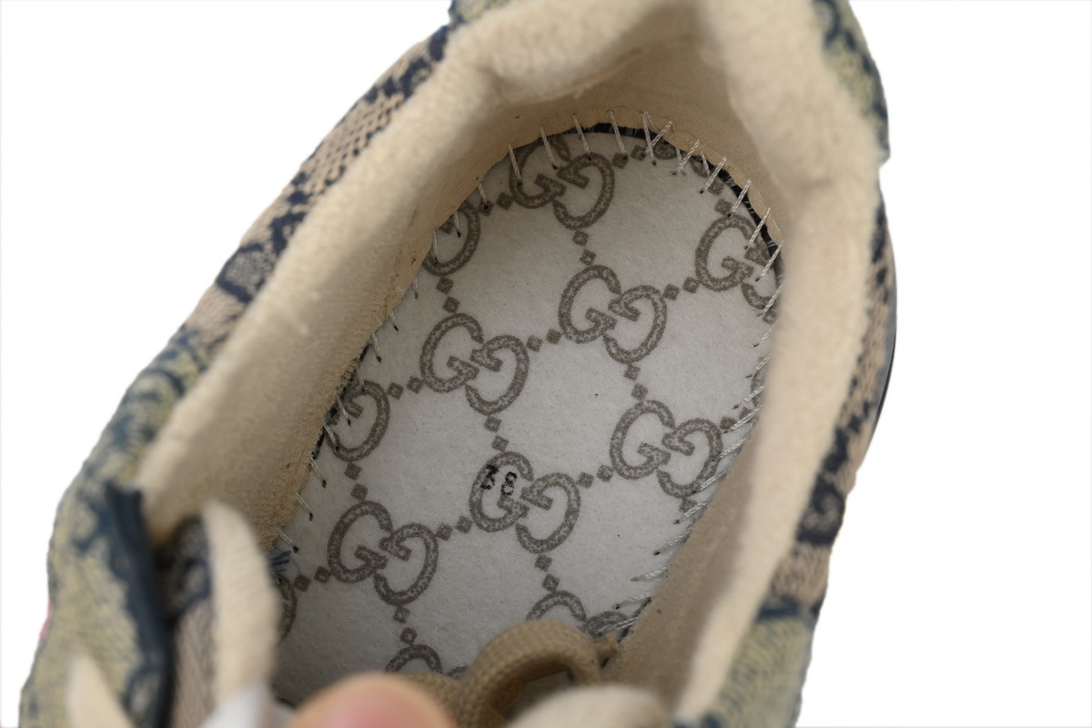 Monogram Pink Blue Gucci Rhyton Leather Star Print Round Toe Lace-up Sneaker