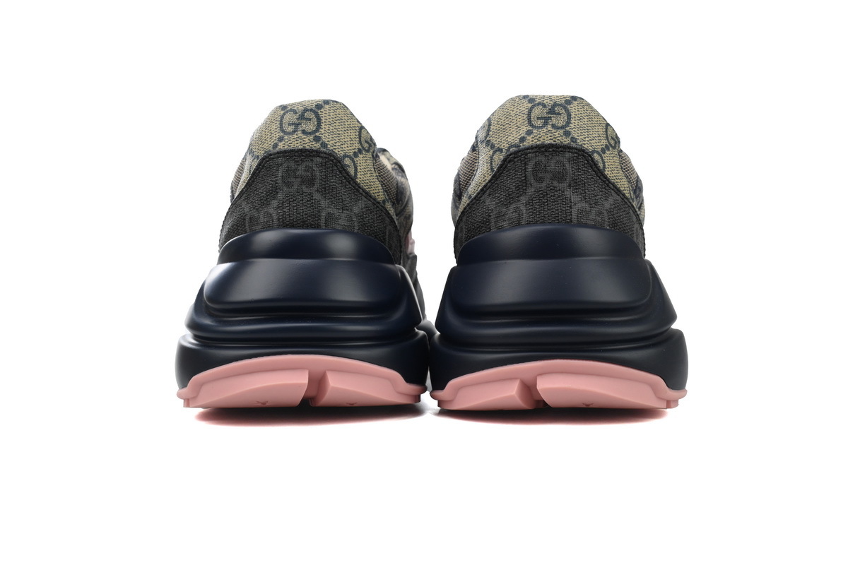 Monogram Pink Blue Gucci Rhyton Leather Star Print Round Toe Lace-up Sneaker