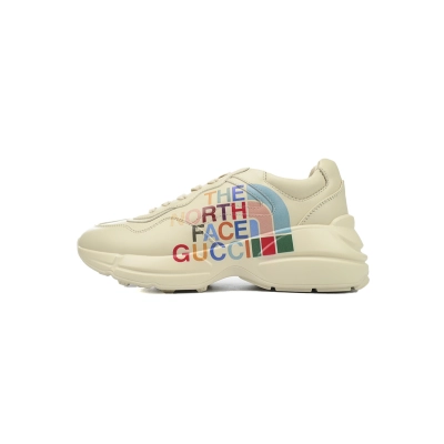 The North Face x Gucci Rhyton Leather Crossover Round Toe Lace-up Sneaker 01