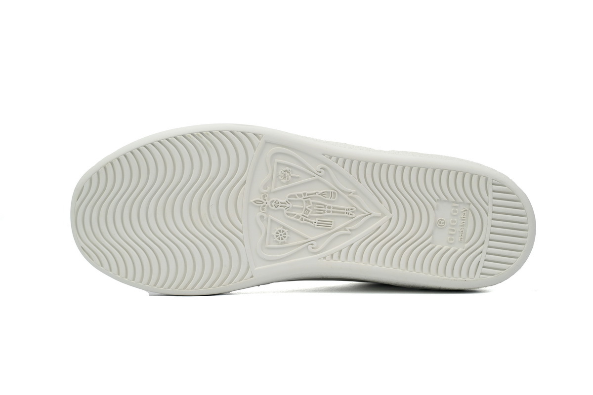 White Balloon GUCCI ACE E Leather Low-top Lace-up Fashion Sneaker