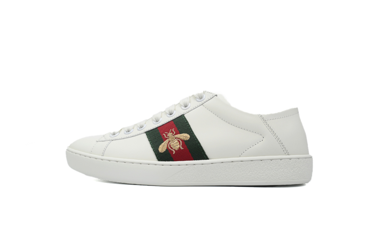 White Bee Heel GUCCI ACE E Embroidery Fashion Sneaker