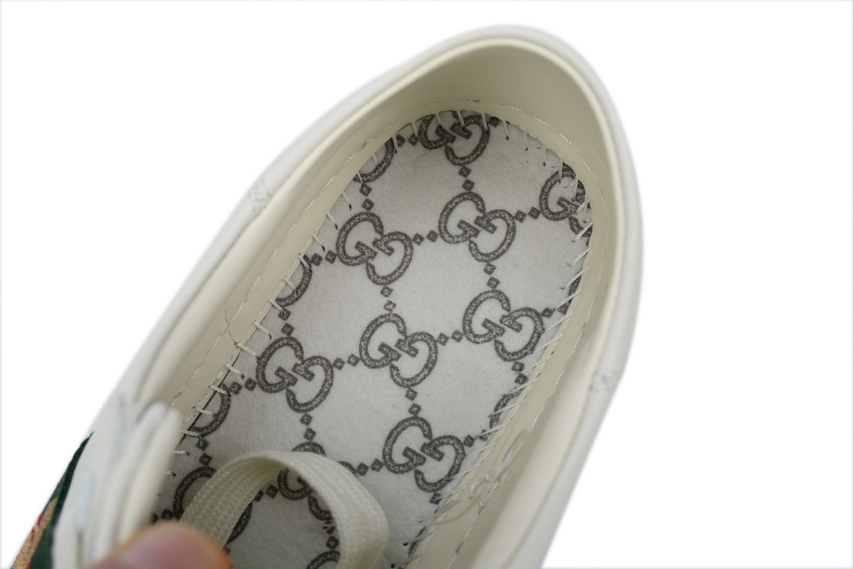 White Bee Heel GUCCI ACE E Embroidery Fashion Sneaker